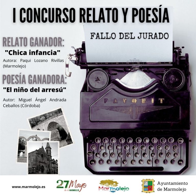 Paqui Lozano y Miguel Ángel Andrada ganan el I Concurso de Relato y Poesía “27 de mayo, Día de Marmolejo”