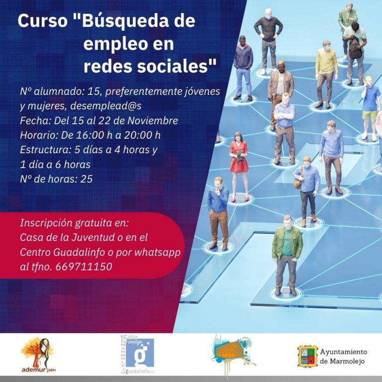 Abierto el plazo de inscripción para participar en el curso gratuito “Búsqueda de empleo en redes sociales”