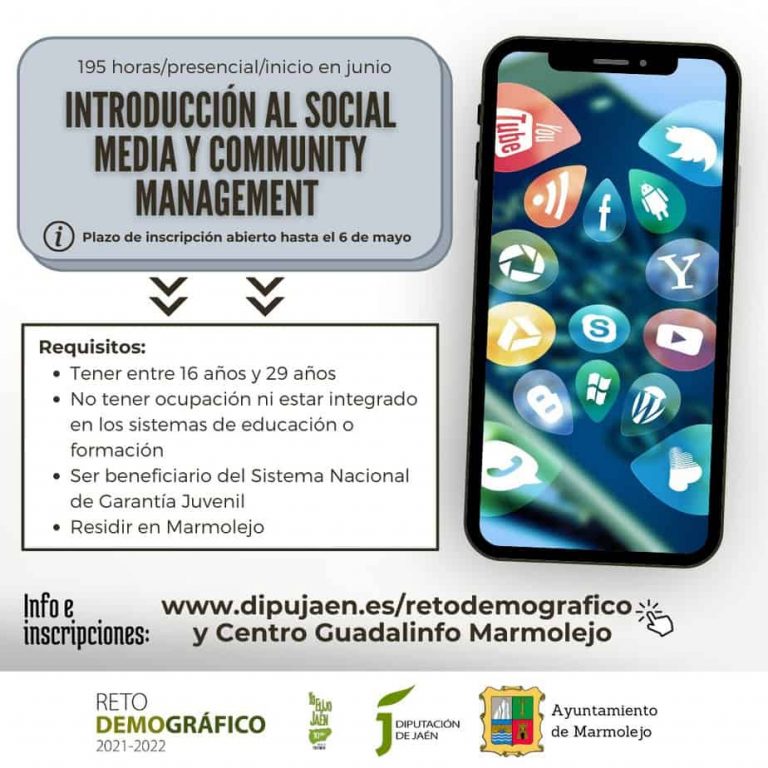 Abierto el plazo de inscripción para participar en el curso Introducción al Social media y Community Management