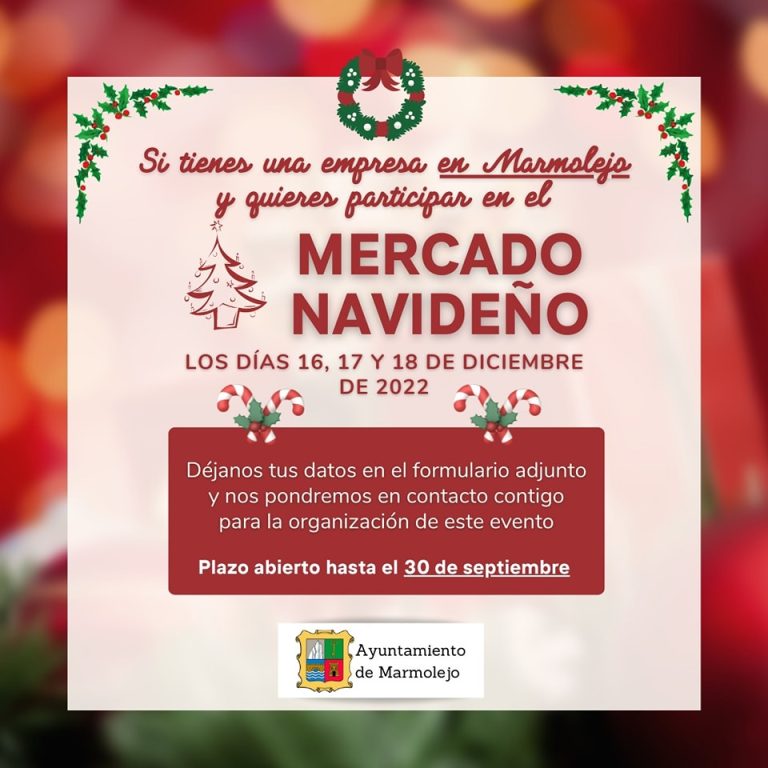 Abierto el plazo de inscripción para participar en el Mercado Navideño de Marmolejo 2022
