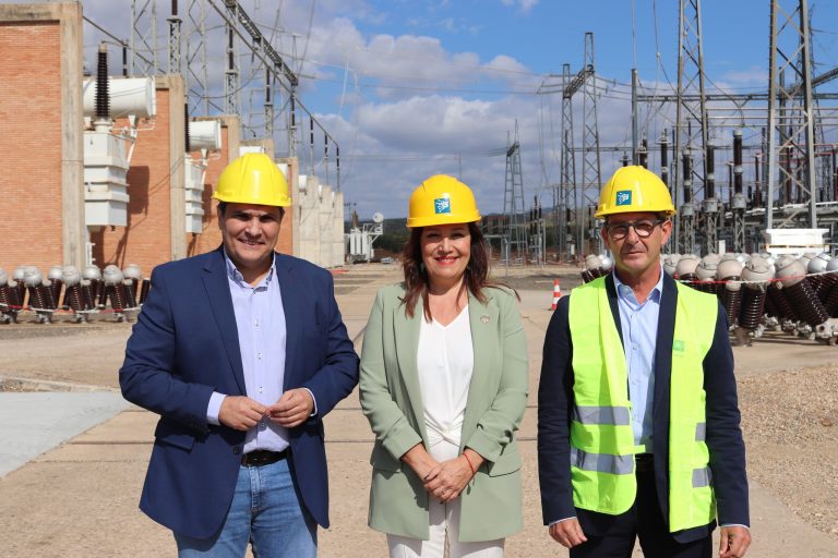 El Alcalde recibe la visita de la subdelegada del Gobierno en Jaén en la subestación de Guadame
