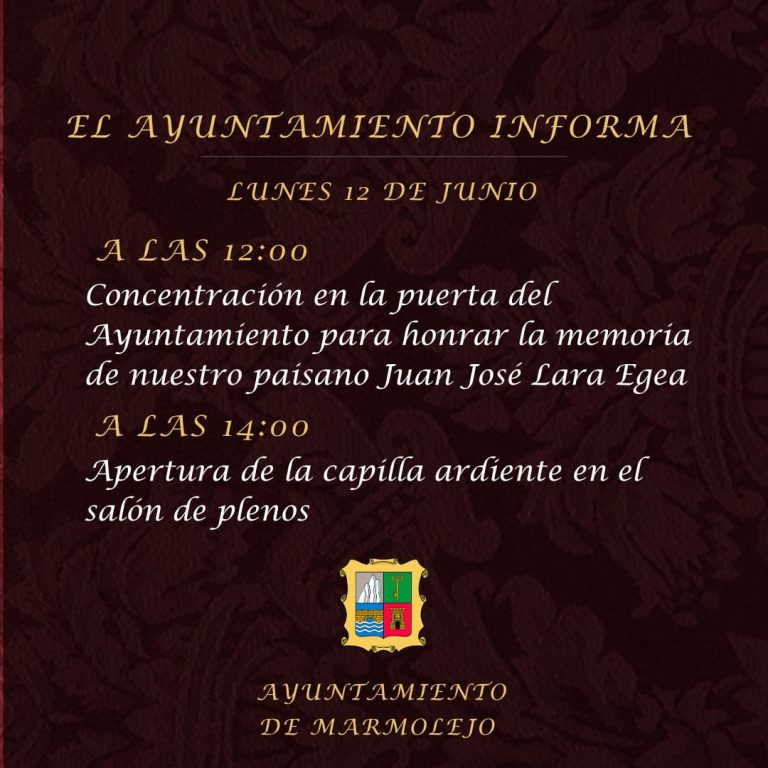 El Ayuntamiento de Marmolejo informa