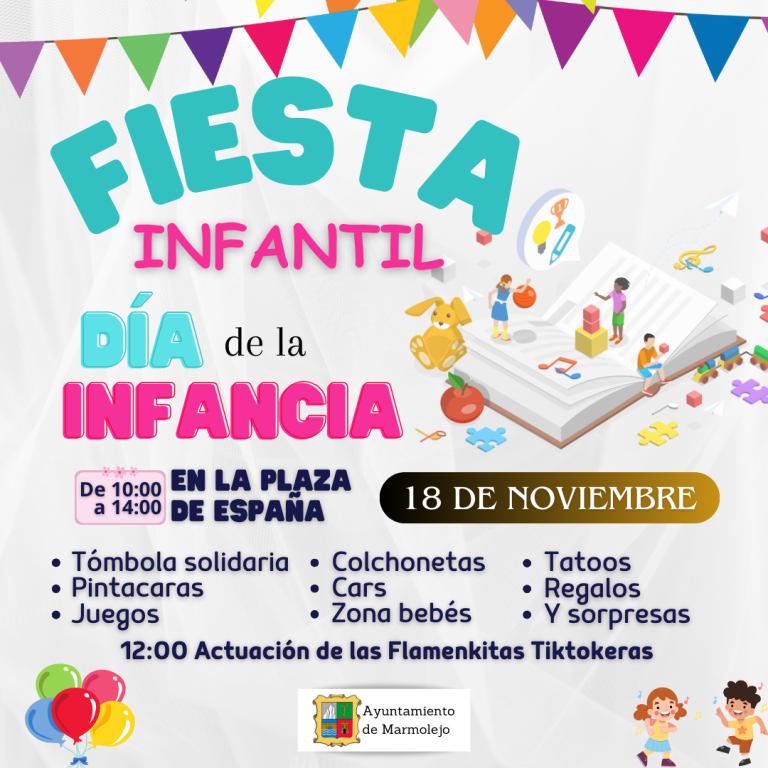 Marmolejo celebrará el Día de la Infancia con una gran fiesta infantil