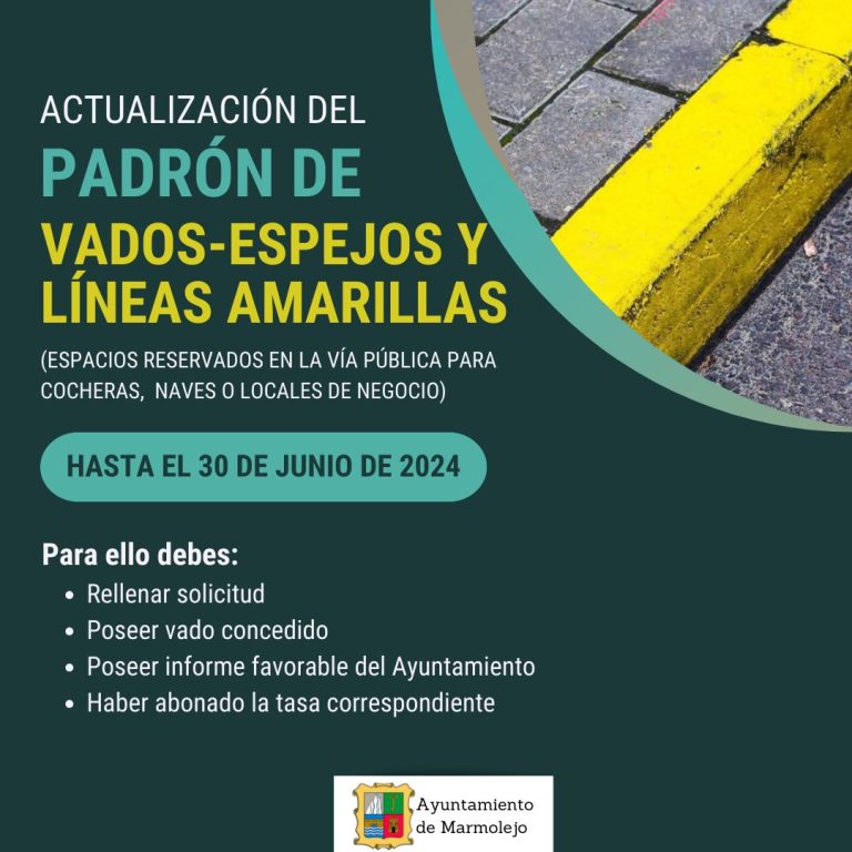 Abierto el plazo de actualización del padrón de vados-espejos y líneas amarillas