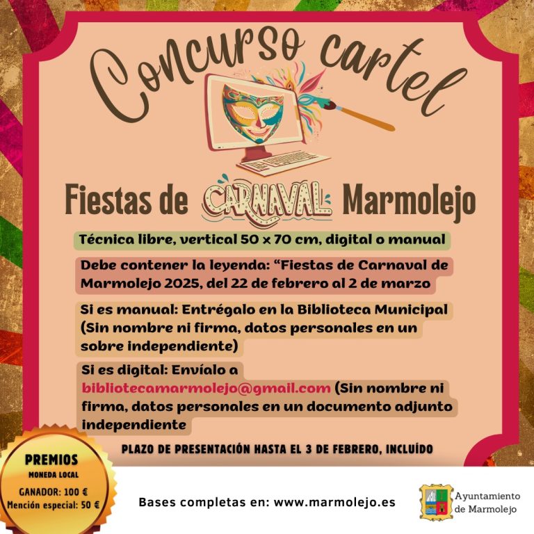 Abierto el plazo de presentación para el Concurso de Carteles de las Fiestas de Carnaval 2025