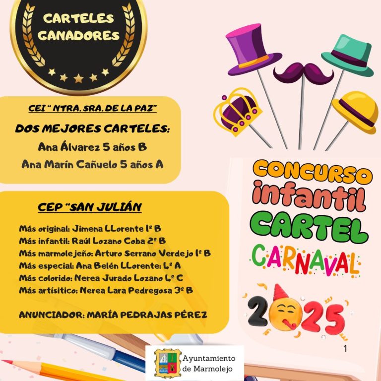 ¡Anunciamos los ganadores del Concurso Infantil de Carteles del Carnaval 2025!
