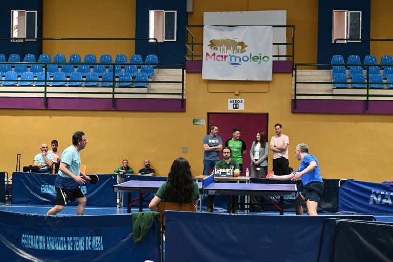 Marmolejo, sede de la gran final andaluza de tenis de mesa veterano